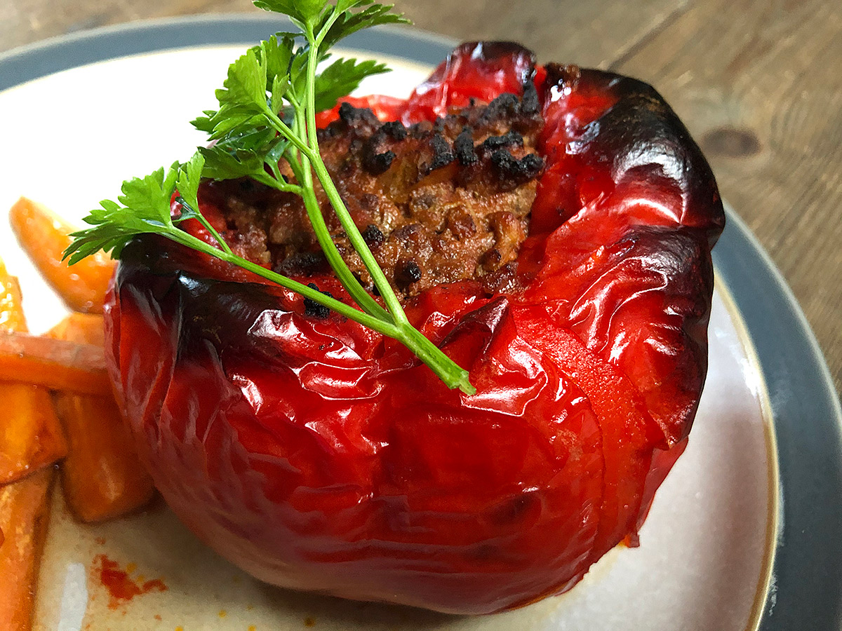 gluten free stuffed peppers detail