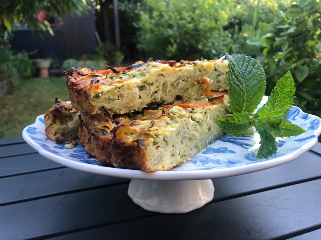 gluten free courgette slice on plate
