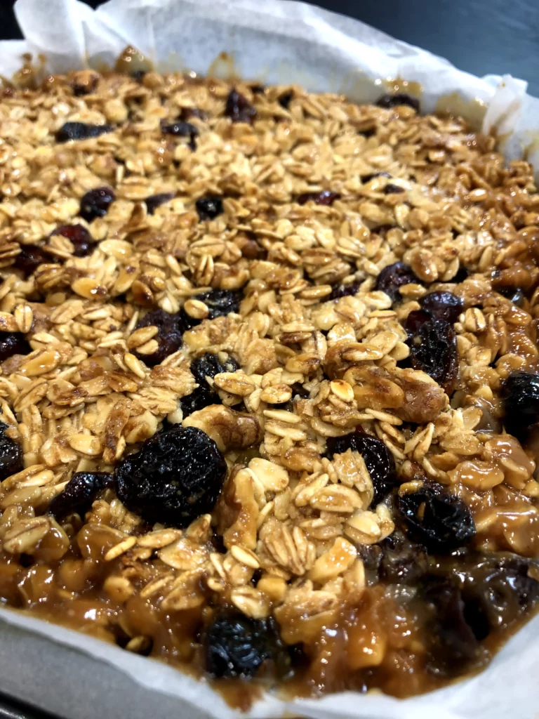 gluten free flapjacks on tray zoom