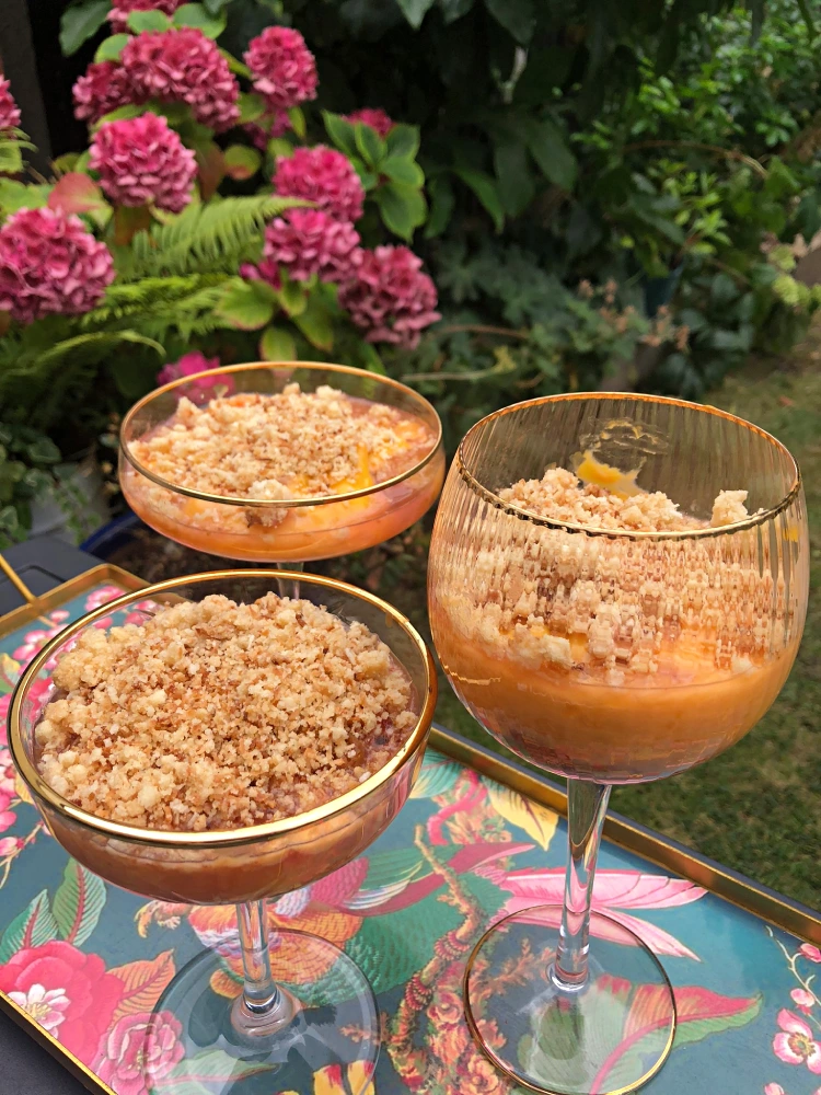 gluten free apple and custard dessert pots