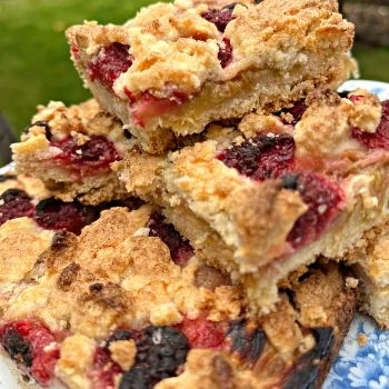Irresistible Gluten-Free Rhubarb and Raspberry Crumble Bars