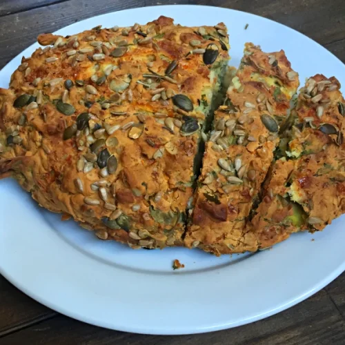 gluten free spinach feta and squash loaf