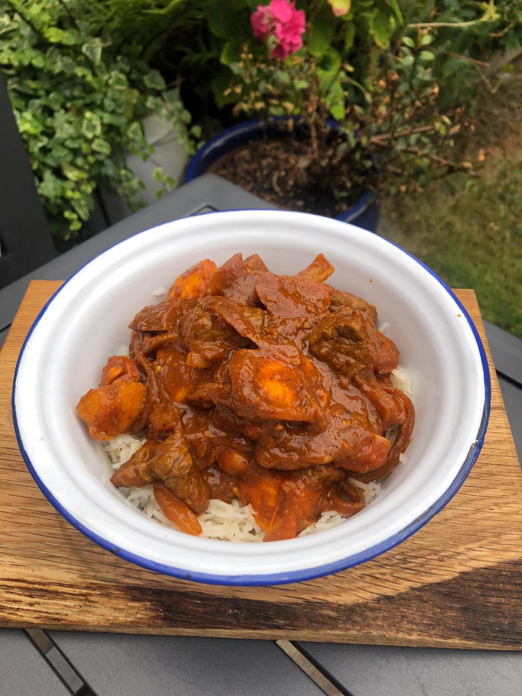 gluten free beef curry in bowl