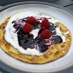 gluten free blackberry jam in pancake