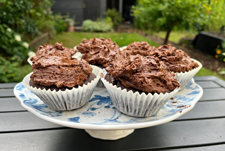 gluten-free chocolate cupcakes on plate