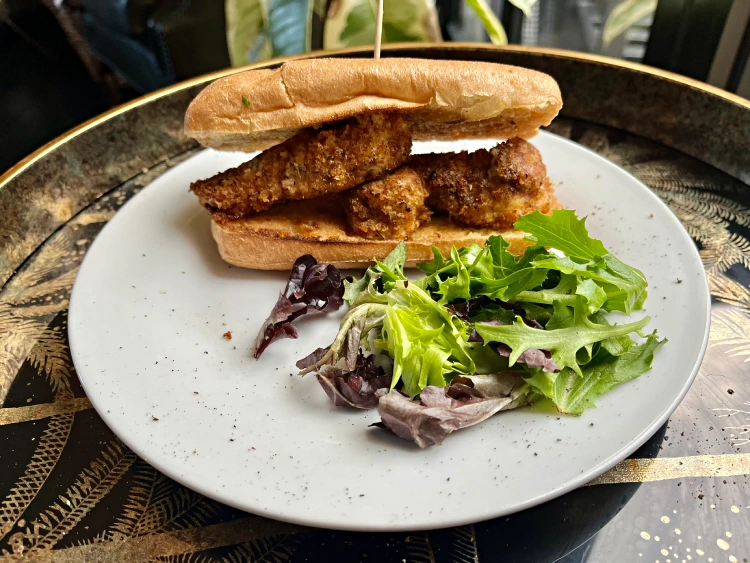 gluten free breaded chicken goujons in bread