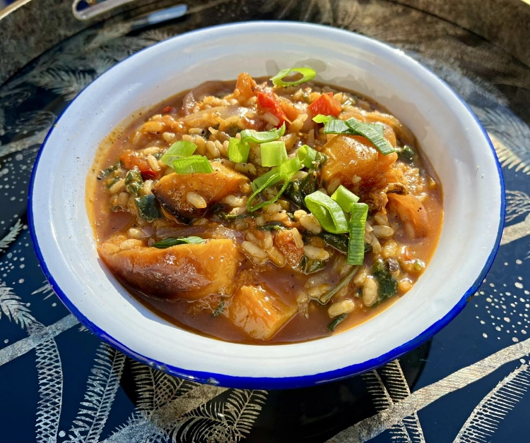 butternut squash risotto in bowl