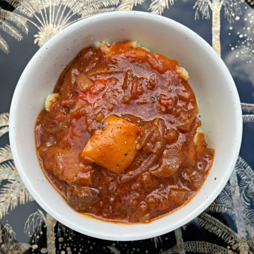 gluten-free beef casserole recipe on plate