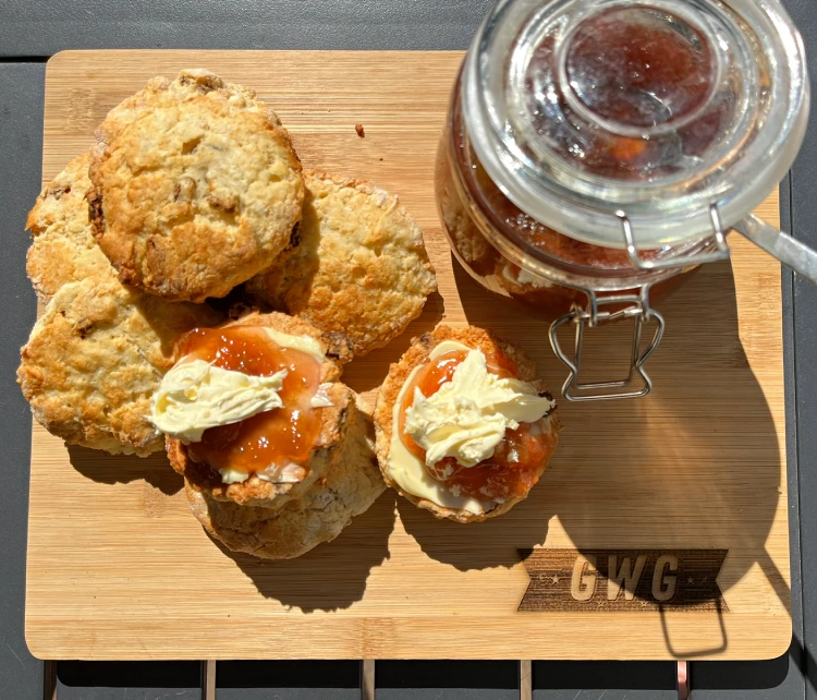 gluten-free fruit scones with jam