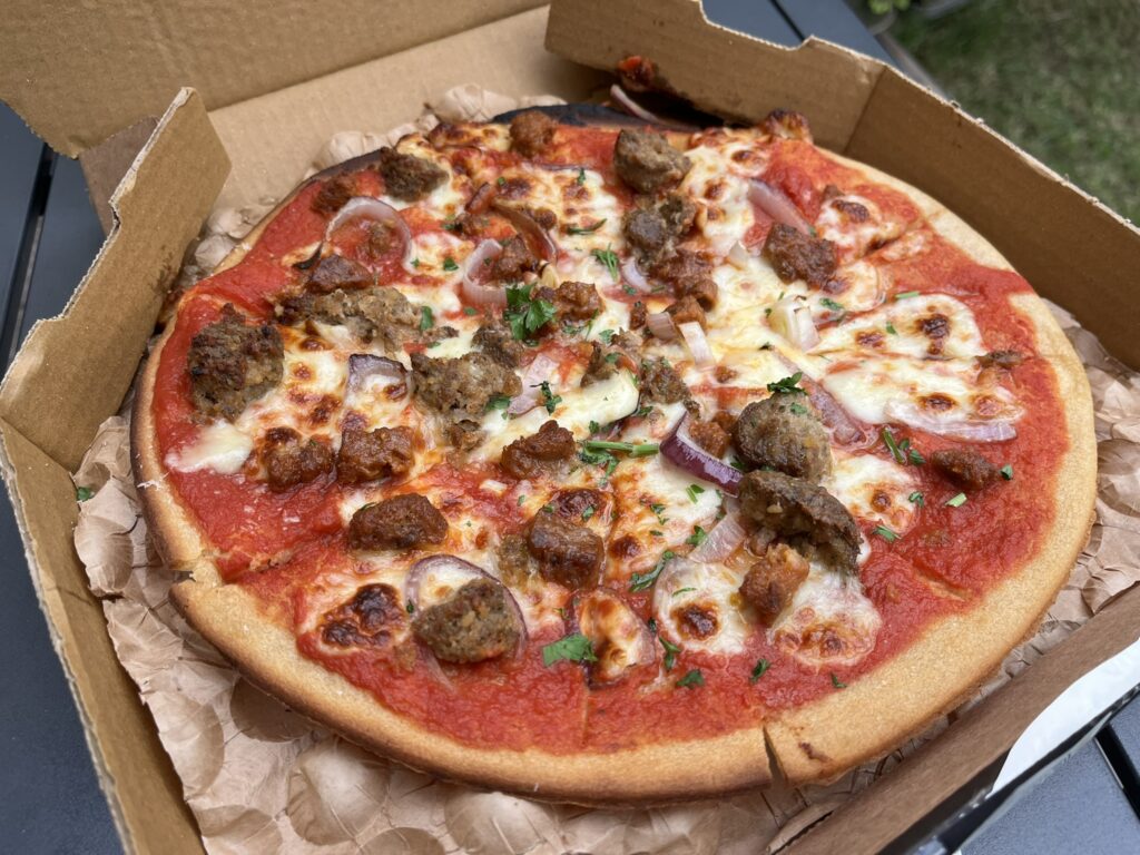 meatball special gluten-free pizza