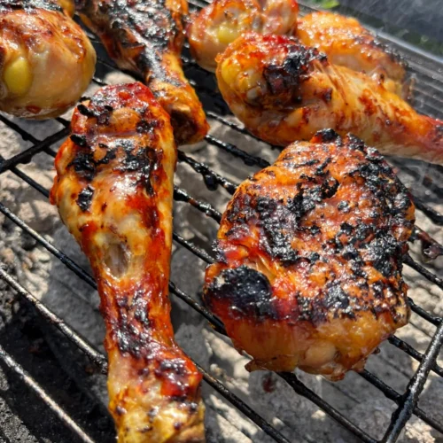 gluten-free barbecue chicken on bbq grill