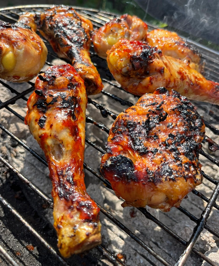 gluten-free barbecue chicken on bbq grill