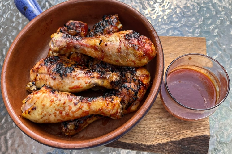 gluten-free barbecue chicken in bowl