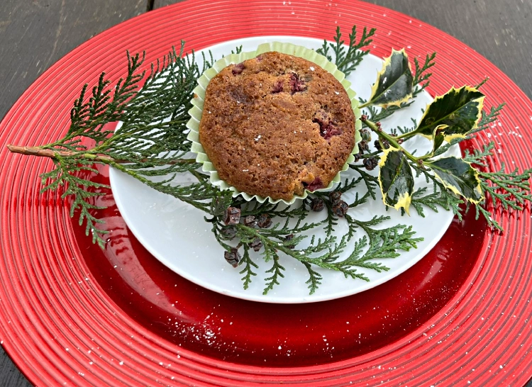 gluten free christmas muffin on plate